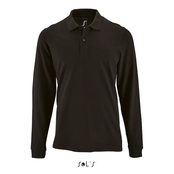  Muška polo pique majica dugih rukava, 180 g/m2 - SOL'S Crna