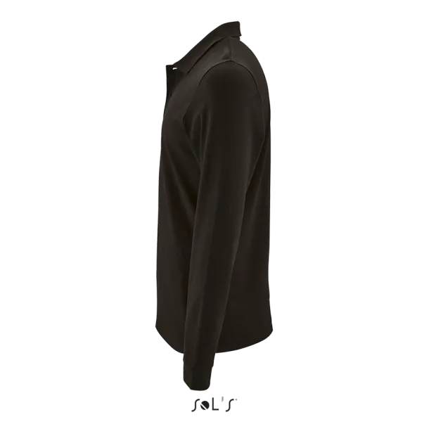  Muška polo pique majica dugih rukava, 180 g/m2 - SOL'S Crna