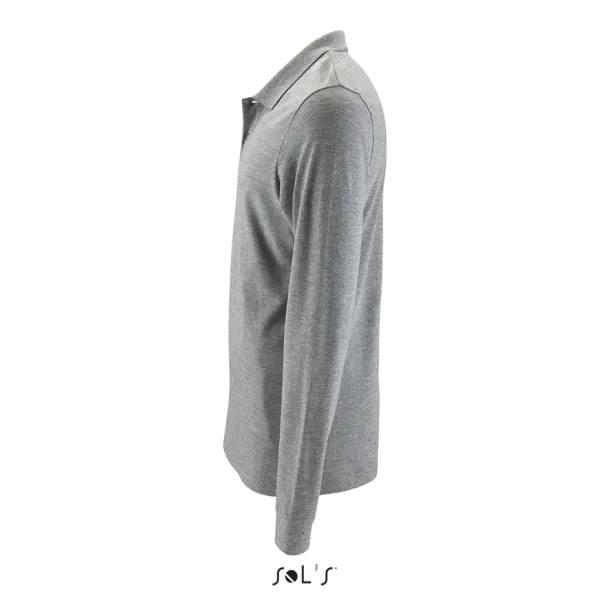  Muška polo pique majica dugih rukava, 180 g/m2 - SOL'S Grey Melange
