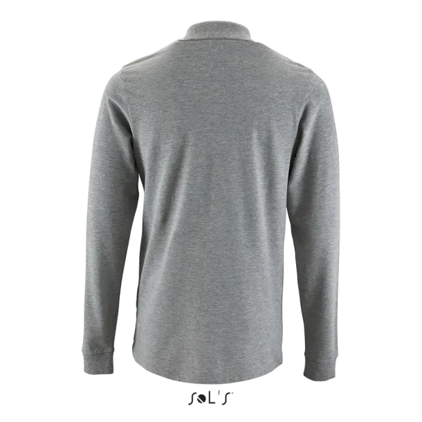  Muška polo pique majica dugih rukava, 180 g/m2 - SOL'S Grey Melange