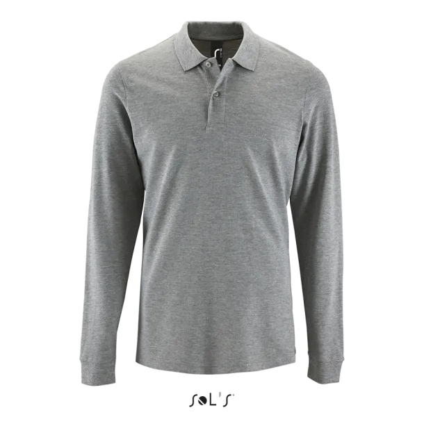  Muška polo pique majica dugih rukava, 180 g/m2 - SOL'S Grey Melange
