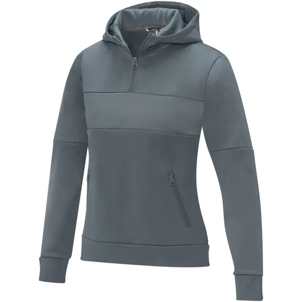 Sayan women's half zip anorak hooded sweater - Elevate Life Steel grey