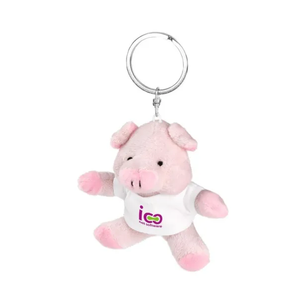 Audrie Plush piggy, keyring pink