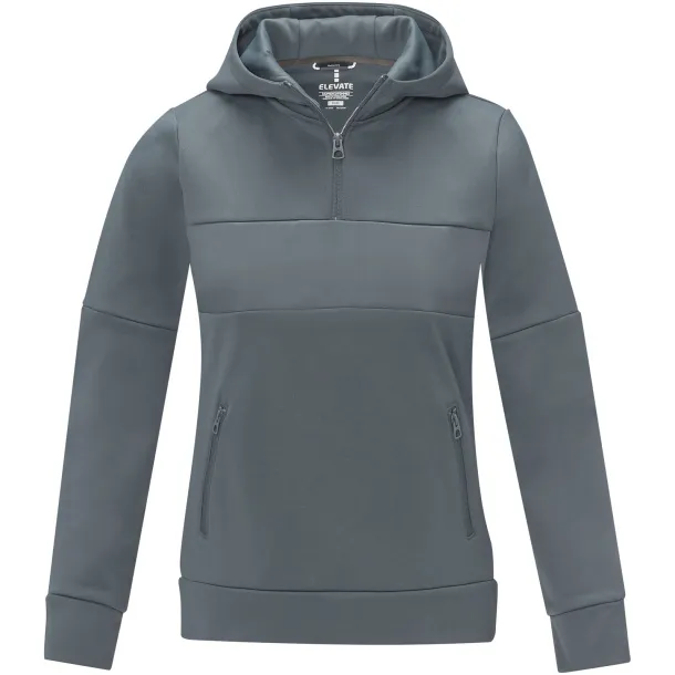 Sayan women's half zip anorak hooded sweater - Elevate Life Steel grey