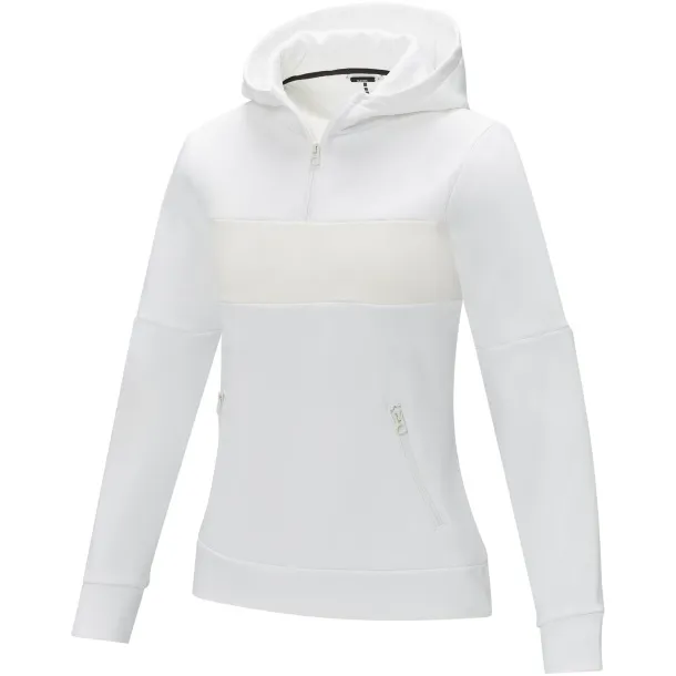 Sayan Ženska anorak majica s kapuljačom i 1/4 zipom, 350 g/m2 - Elevate Life Bijela