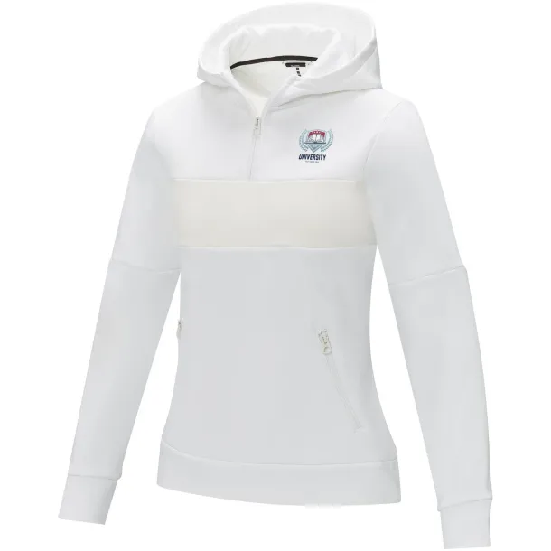 Sayan Ženska anorak majica s kapuljačom i 1/4 zipom, 350 g/m2 - Elevate Life Bijela