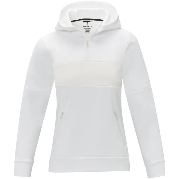 Sayan Ženska anorak majica s kapuljačom i 1/4 zipom, 350 g/m2 - Elevate Life Bijela
