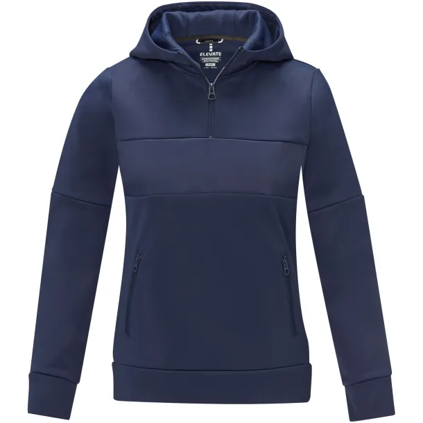 Sayan women's half zip anorak hooded sweater - Elevate Life Navy Blue