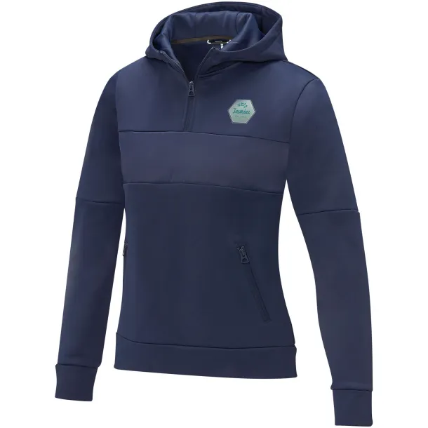 Sayan women's half zip anorak hooded sweater - Elevate Life Navy Blue