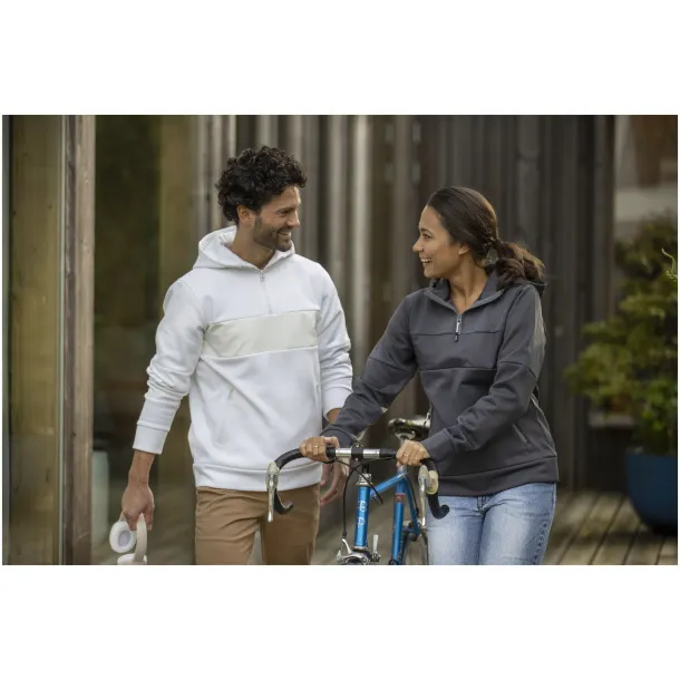 Sayan women's half zip anorak hooded sweater - Elevate Life Crna