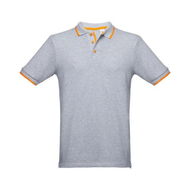 ROME Men's slim fit polo shirt Heather light grey