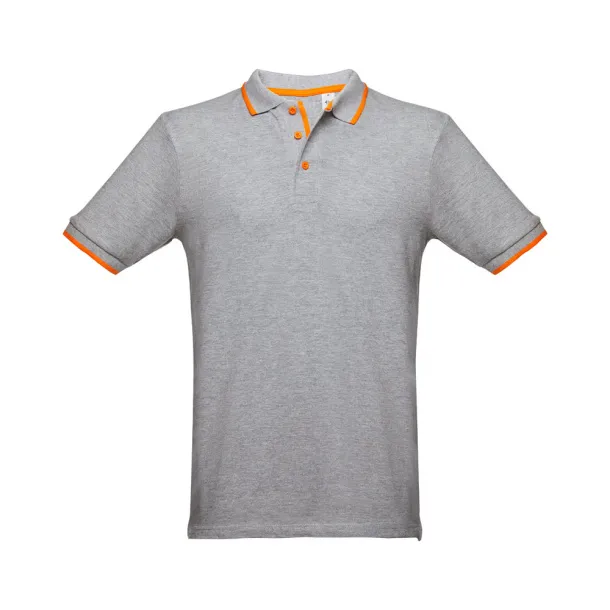 ROME Men's slim fit polo shirt Heather light grey