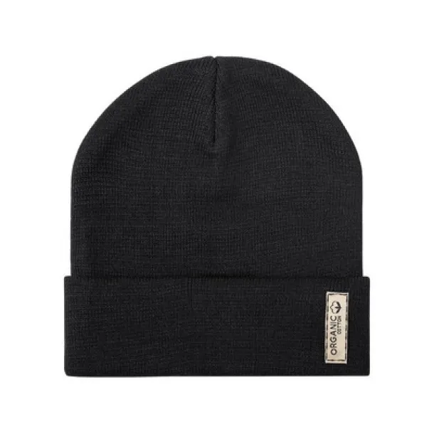  Organic cotton winter hat Crna