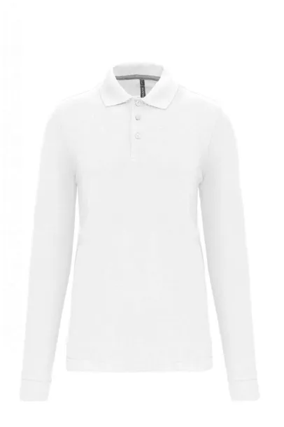  MEN'S LONG-SLEEVED POLO SHIRT - Designed To Work White