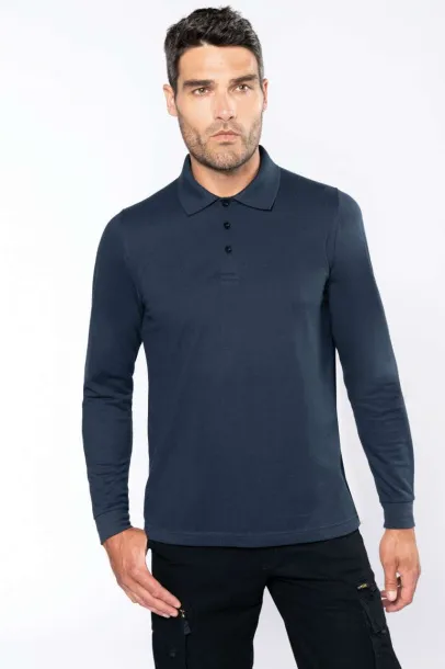  MEN'S LONG-SLEEVED POLO SHIRT - Designed To Work Tamno siva