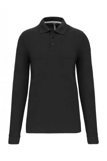  MEN'S LONG-SLEEVED POLO SHIRT - Designed To Work Tamno siva