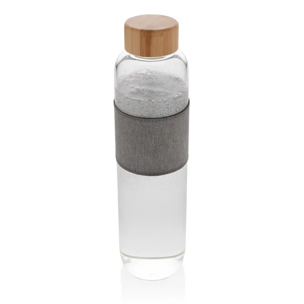  Impact borosilicate glass bottle with bamboo lid - XD Collection Transparent Cool Grey 8