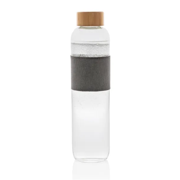  Impact borosilicate glass bottle with bamboo lid - XD Collection Transparent Cool Grey 8