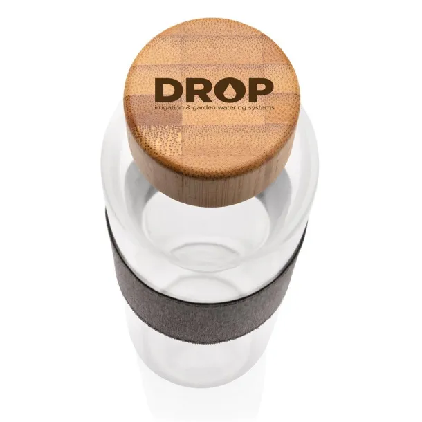  Impact borosilicate glass bottle with bamboo lid - XD Collection Transparent Siva