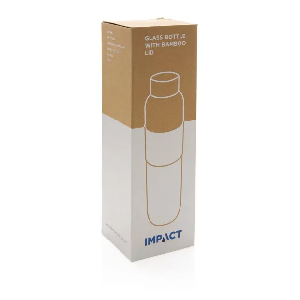  Impact borosilikatna staklena boca s poklopcem od bambusa, 750ml - XD Collection Prozirno Siva