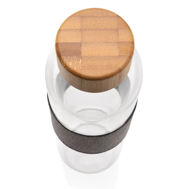  Impact borosilikatna staklena boca s poklopcem od bambusa, 750ml - XD Collection Prozirno Siva