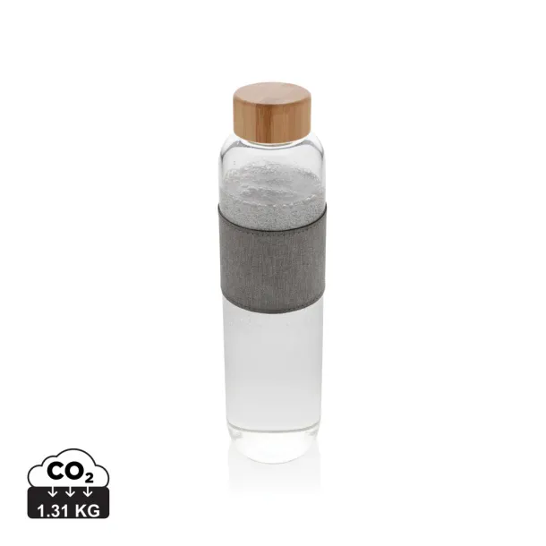  Impact borosilicate glass bottle with bamboo lid - XD Collection Transparent Cool Grey 8