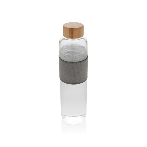  Impact borosilicate glass bottle with bamboo lid - XD Collection Transparent Cool Grey 8