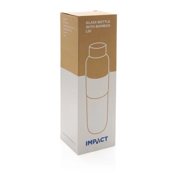  Impact borosilikatna staklena boca s poklopcem od bambusa, 750ml - XD Collection Prozirno Siva