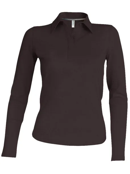  LADIES' LONG-SLEEVED POLO SHIRT - Kariban Chocolate