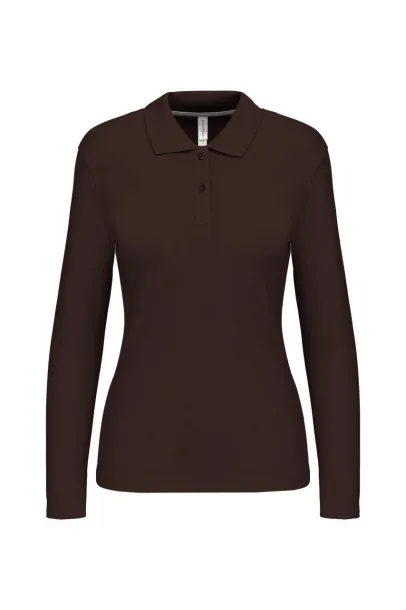  LADIES' LONG-SLEEVED POLO SHIRT - Kariban Chocolate