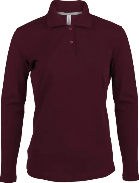  LADIES' LONG-SLEEVED POLO SHIRT - Kariban Wine