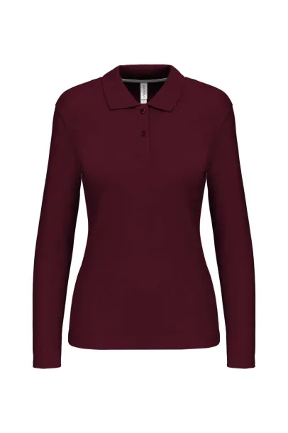  LADIES' LONG-SLEEVED POLO SHIRT - Kariban Wine