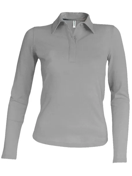  LADIES' LONG-SLEEVED POLO SHIRT - Kariban Oxford Grey