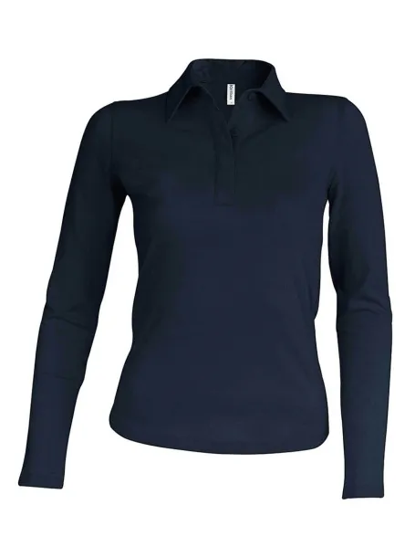  LADIES' LONG-SLEEVED POLO SHIRT - Kariban Tamno siva