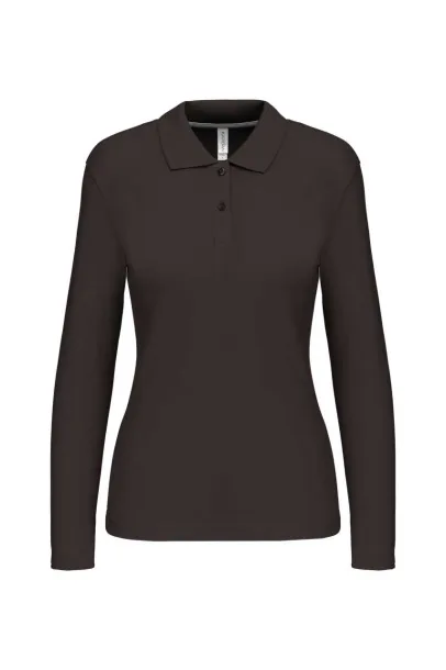  LADIES' LONG-SLEEVED POLO SHIRT - Kariban Tamno siva