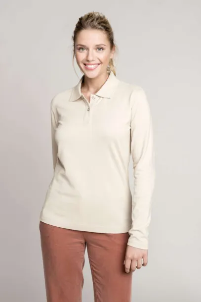  LADIES' LONG-SLEEVED POLO SHIRT - Kariban Pjesak smeđa