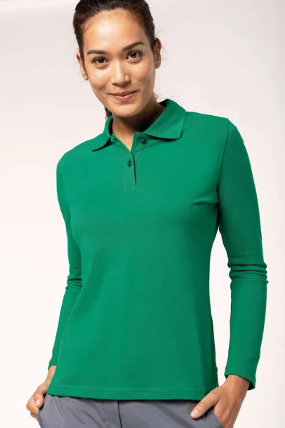  LADIES' LONG-SLEEVED POLO SHIRT - Kariban Pjesak smeđa