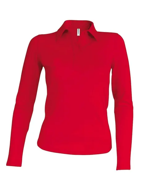  Ženska polo majica dugih rukava, 220 g/m2 - Kariban Crvena