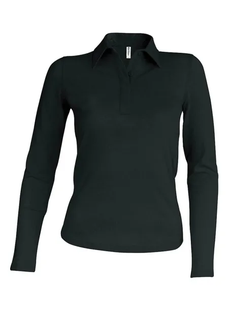  Ženska polo majica dugih rukava, 220 g/m2 - Kariban Crna