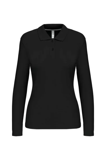  Ženska polo majica dugih rukava, 220 g/m2 - Kariban Crna