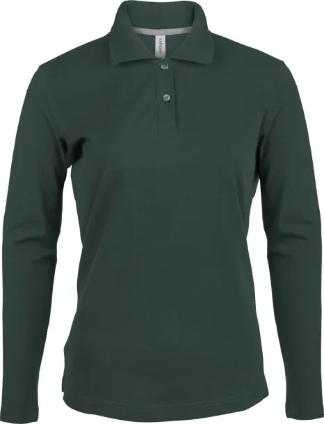  Ženska polo majica dugih rukava, 220 g/m2 - Kariban Šumski zelena