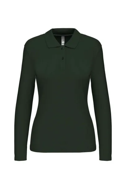  Ženska polo majica dugih rukava, 220 g/m2 - Kariban Šumski zelena