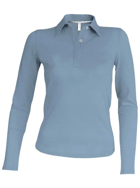  LADIES' LONG-SLEEVED POLO SHIRT - Kariban Sky blue