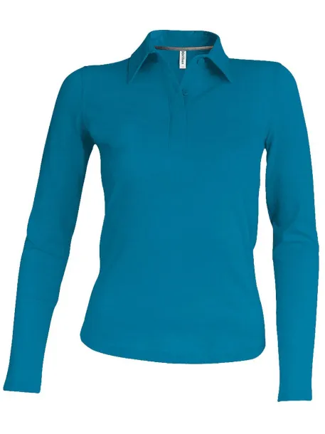  LADIES' LONG-SLEEVED POLO SHIRT - Kariban Tropical Blue