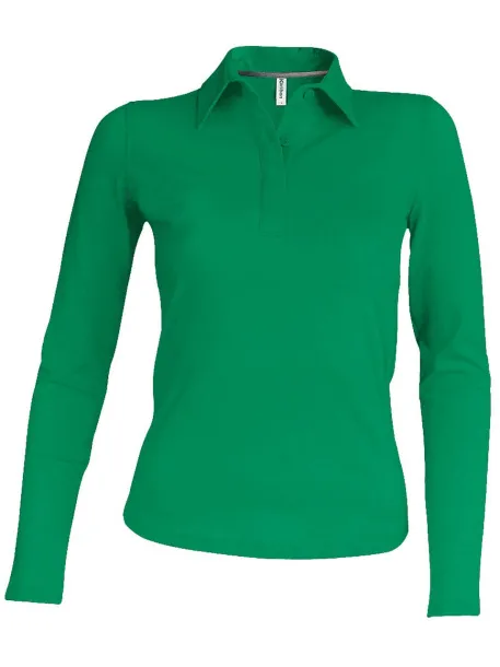  Ženska polo majica dugih rukava, 220 g/m2 - Kariban Kelly zelena