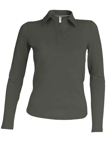  LADIES' LONG-SLEEVED POLO SHIRT - Kariban Tamno Kahki