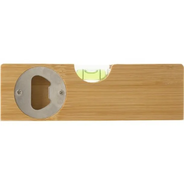  Bamboo bottle opener, spirit level brown