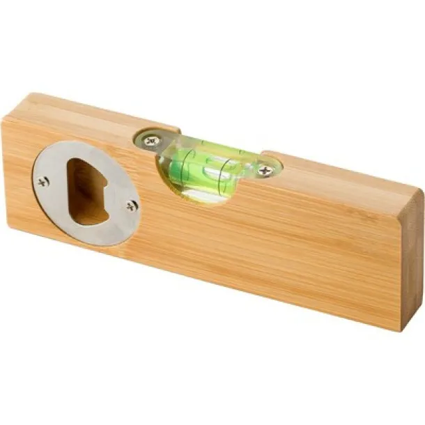  Bamboo bottle opener, spirit level brown