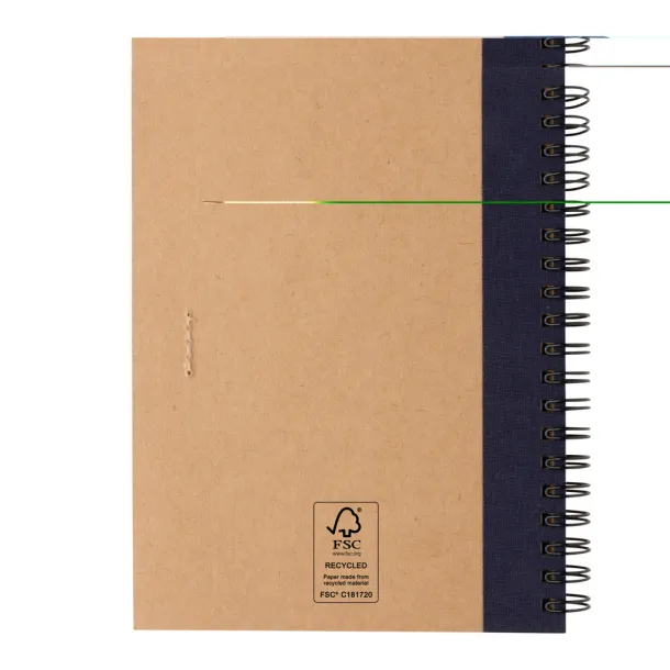  Kraft spiral notebook with pen - XD Collection Plava 