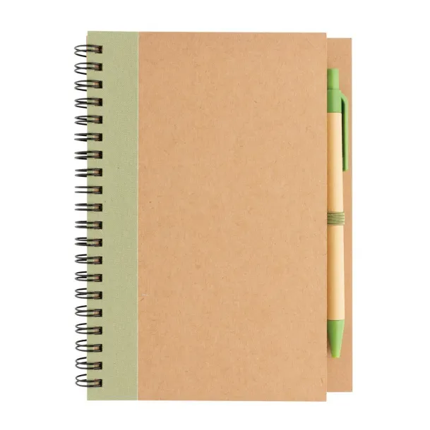  Kraft spiral notebook with pen - XD Collection 45533C 